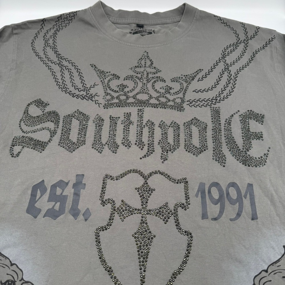 Vintage Southpole Mens Size XL T-Shirt Est 1991 Streetwear RARE Rhinestone Y2K